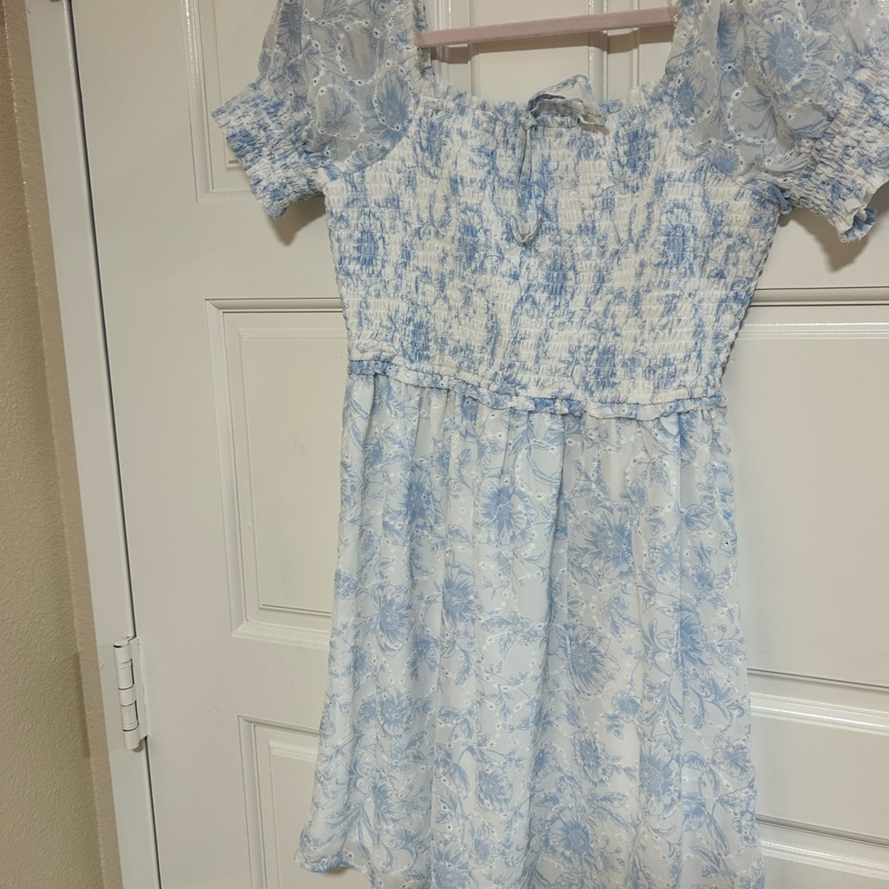 Blue Floral Kids Dress